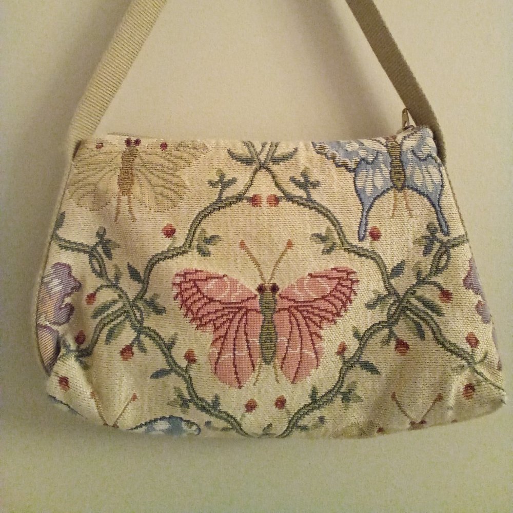 Kate and Sara for Doodle Bags Tapestry shoulder bag with Butterflies